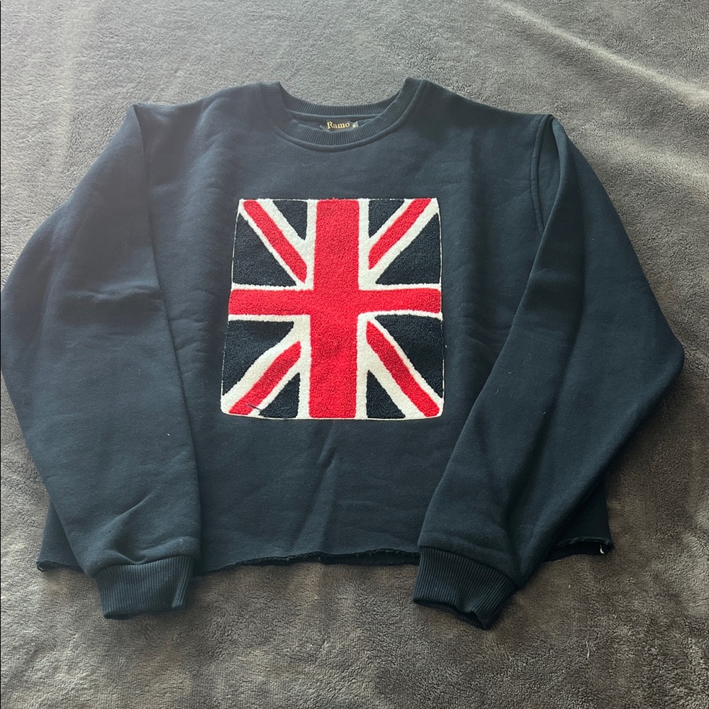 Navy Sweatshirt with Union Jack Design